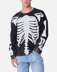MNML Skeleton Thermal Long Sleeve Shirt Washed Black