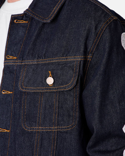MNML Raw Skeleton Trucker Jacket Rinse Indigo