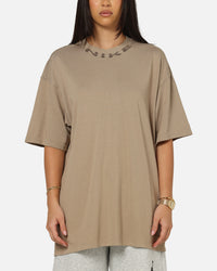 Nike Sportswear Collar Print T-Shirt Khaki