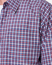 MNML Crispy Poplin Over Button Up Shirt Red/Blue