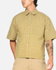 Carre Checkered Boxy Button Up Shirt Yellow Check