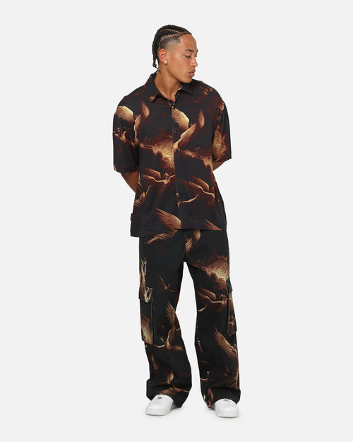 Saint Morta Rapture Button Up Shirt Black/Orange