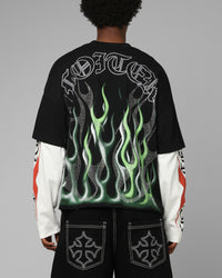 Loiter Inferno Layered Long Sleeve T-Shirt Black