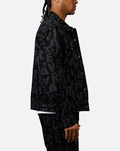 Avirex Monogram Denim Jacket Black