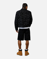 Avirex Monogram Denim Jacket Black