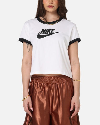 Nike Women's Sportswear Graphic Ringer T-Shirt White/Black