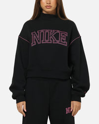 Nike Women's Sportswear Phoenix Fleece Mock-Neck Crewneck Black