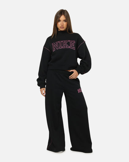 Nike Women's Sportswear Phoenix Fleece Mock-Neck Crewneck Black