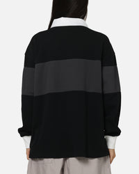 Nike Women's Sportswear Graphic Long Sleeve Polo Top Black/Anthracite