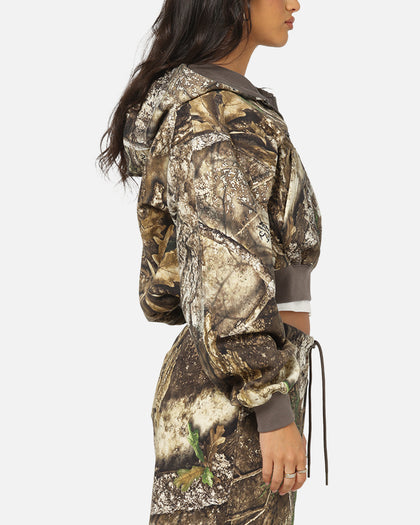Jordan Women's Brooklyn Fleece Realtree Mod Crop Full-Zip Hoodie Sail/Sail