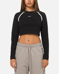 Nike Women's Sportswear Tight Long-Sleeve Cropped Top Black/Black