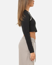 Nike Women's Sportswear Tight Long-Sleeve Cropped Top Black/Black