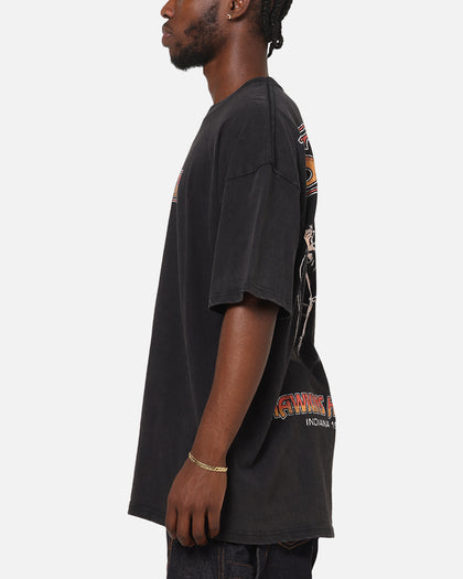 73Studio X Stranger Things Hawkins Heroes T-Shirt Black Acidwash