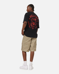 73Studio X Stranger Things Hellfire Lives T-Shirt Black Acidwash