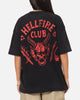 73Studio X Stranger Things Hellfire Lives T-Shirt Black Acidwash
