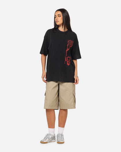 73Studio X Stranger Things Hellfire Lives T-Shirt Black Acidwash