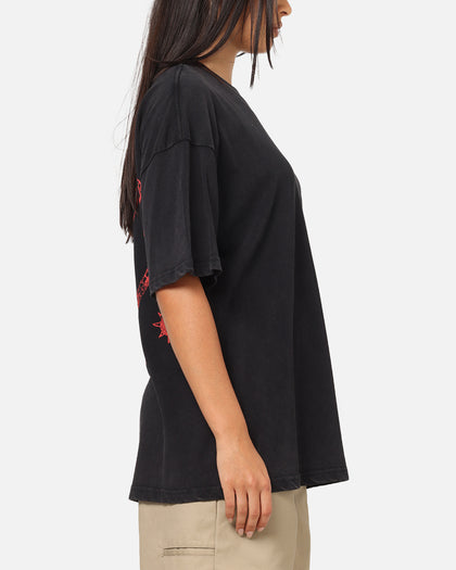 73Studio X Stranger Things Hellfire Lives T-Shirt Black Acidwash