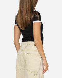 Von Dutch Women's Baby T-Shirt Black/White