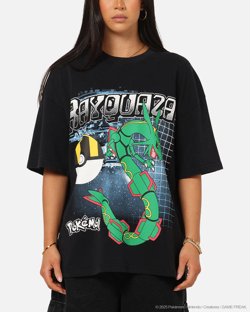 The Pokémon Collection By 73Studio Rayquaza Vintage T-Shirt Off Black