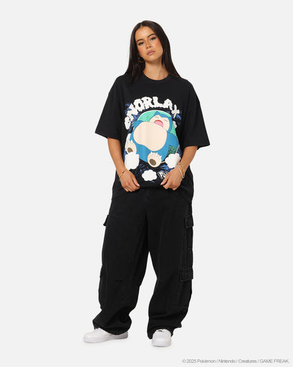 The Pokémon Collection By 73Studio Snorlax Vintage T-Shirt Off Black