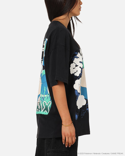 The Pokémon Collection By 73Studio Snorlax Vintage T-Shirt Off Black