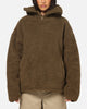 Carre Sherpa Hooded Jumper Khaki