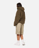 Carre Sherpa Hooded Jumper Khaki