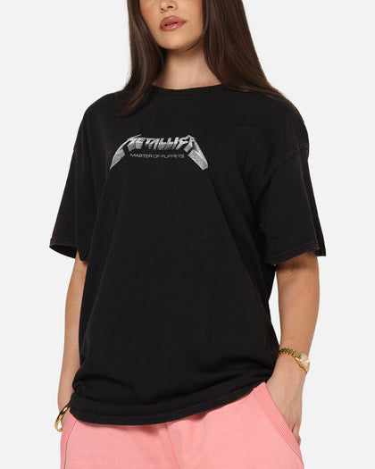 Official Metallica 'Master Of Puppets Tracks' T-Shirt - Men's Black Band Logo Tee, Classic Fit Short Sleeve Shirt