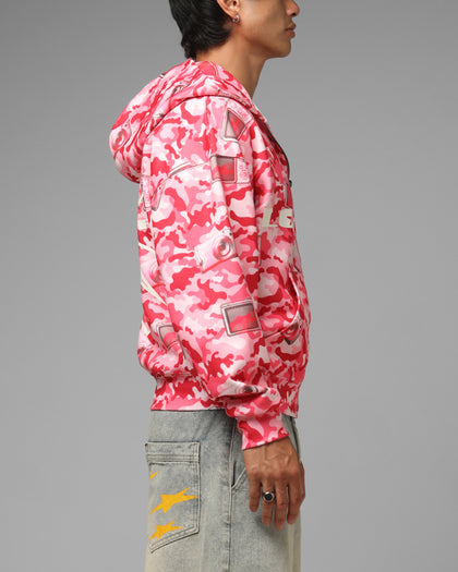 Loiter Digi Camo Zip Hoodie Pink Camo