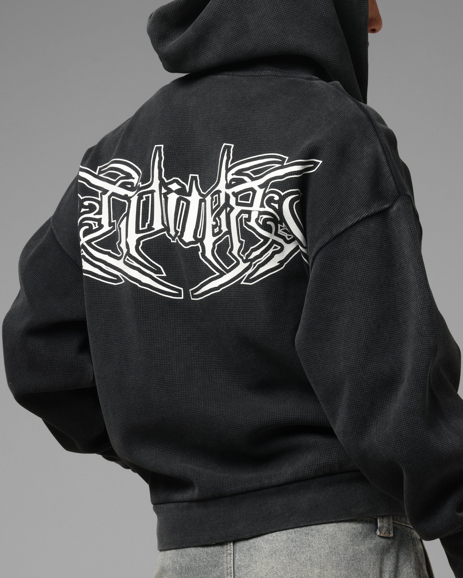 Loiter Waffle Zip Hoodie Black | Culture Kings Loiter Waffle Zip Hoodie Black | Culture Kings