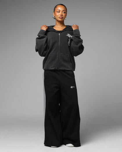 Loiter Waffle Zip Hoodie Black