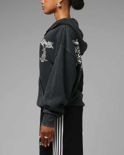 Loiter Waffle Zip Hoodie Black