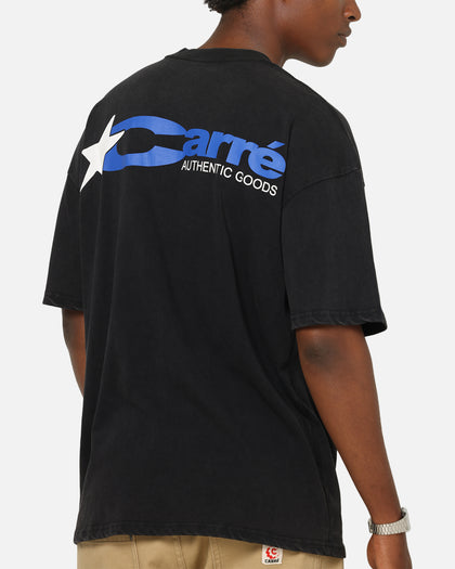 Carre Star Mark T-Shirt Black Acidwash