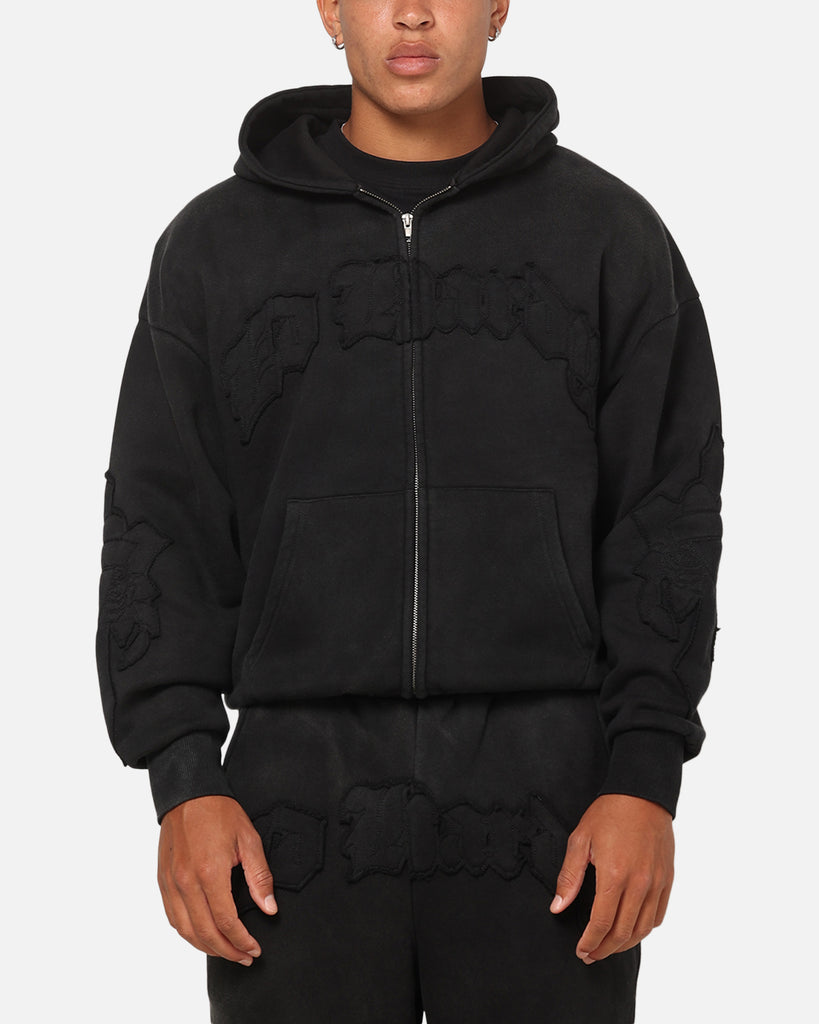 Ed Hardy Fray Zip Hoodie Black | Culture Kings