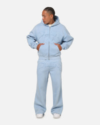 Ed Hardy Fray Zip Hoodie Blue