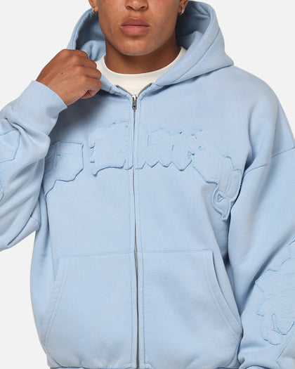 Ed Hardy Fray Zip Hoodie Blue