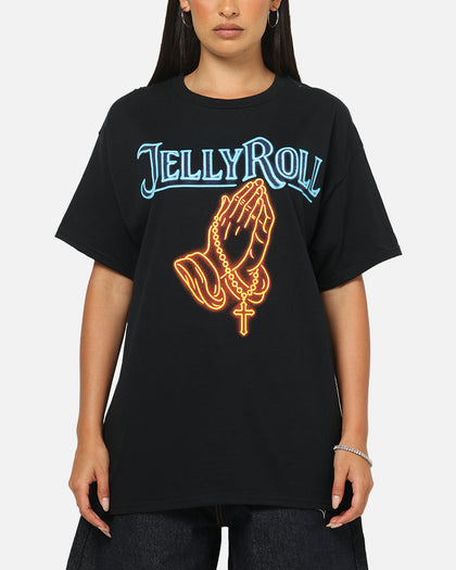 Jelly Roll Praying Neon T-Shirt Black