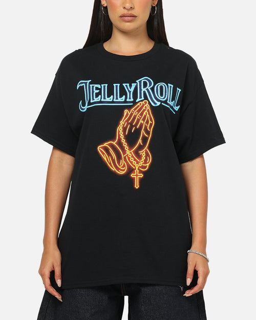 Jelly Roll Praying Neon T-Shirt Black