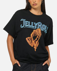 Jelly Roll Praying Neon T-Shirt Black