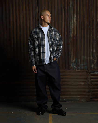 American Thrift Utility Flannel Shirt Blue