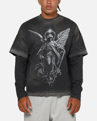 Saint Morta Celestial Layered Long Sleeve T-Shirt Black Wash