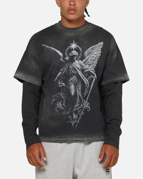 Saint Morta Celestial Layered Long Sleeve T-Shirt Black Wash