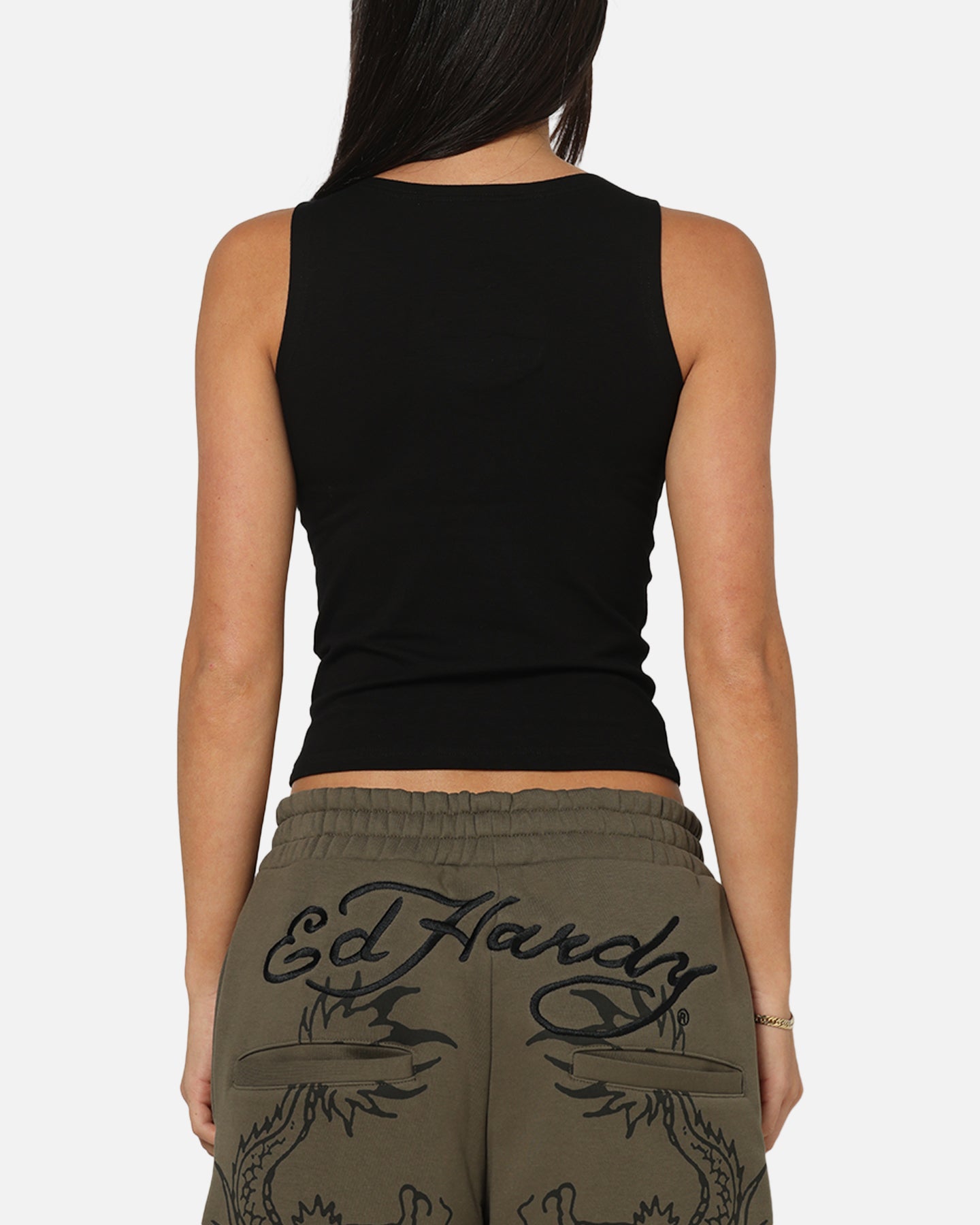 Ed Hardy Women's Rhinestone Rose Tank Black | Culture Kings