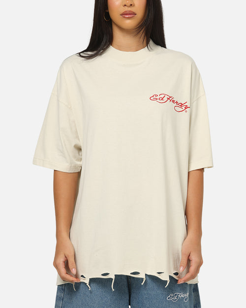 Ed Hardy Venom Rose T-Shirt Washed White