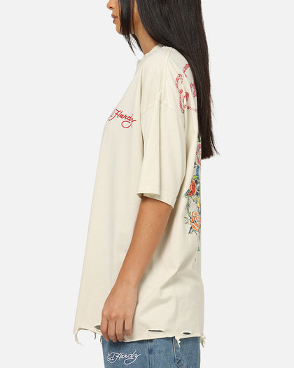 Ed Hardy Venom Rose T-Shirt Washed White