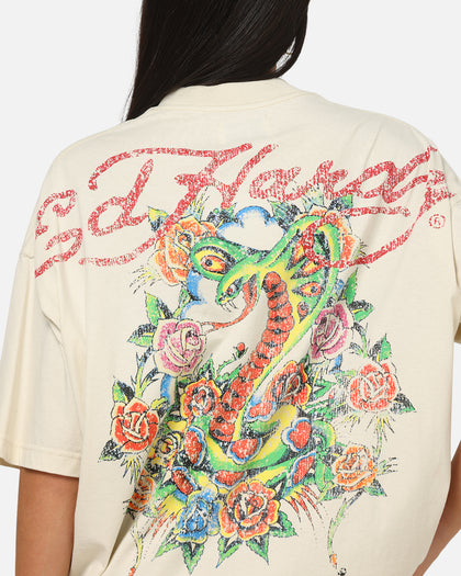 Ed Hardy Venom Rose T-Shirt Washed White