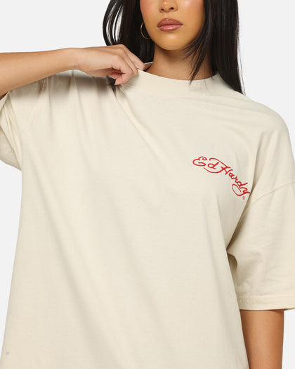 Ed Hardy Venom Rose T-Shirt Washed White