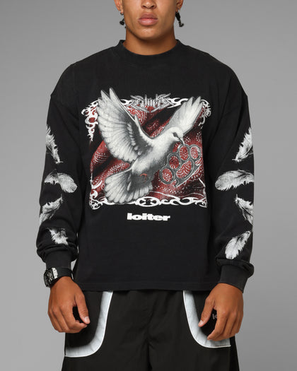 Loiter Dove Vintage Long Sleeve T-Shirt Black