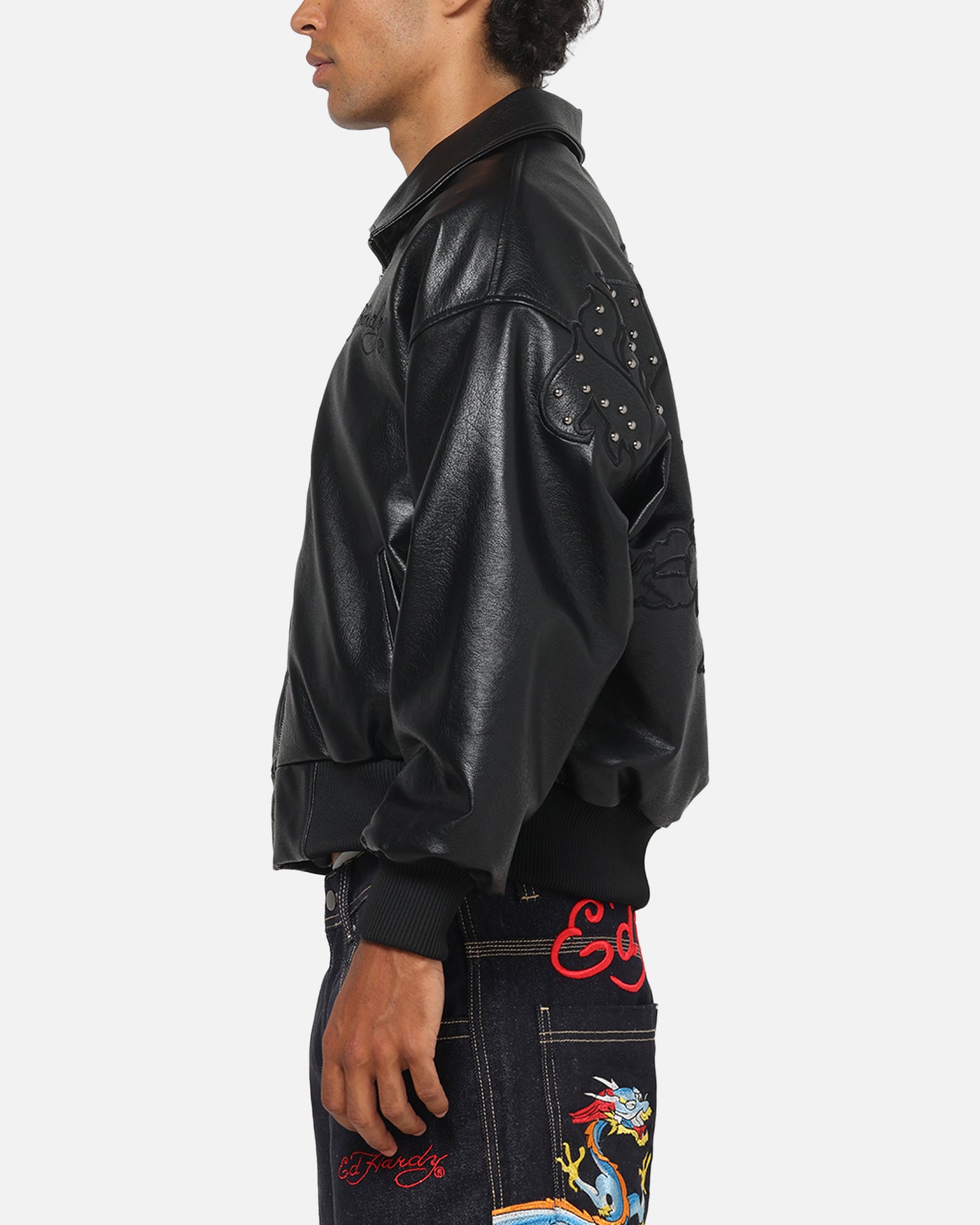 Ed Hardy Studded Bomber Jacket Black | Culture Kings