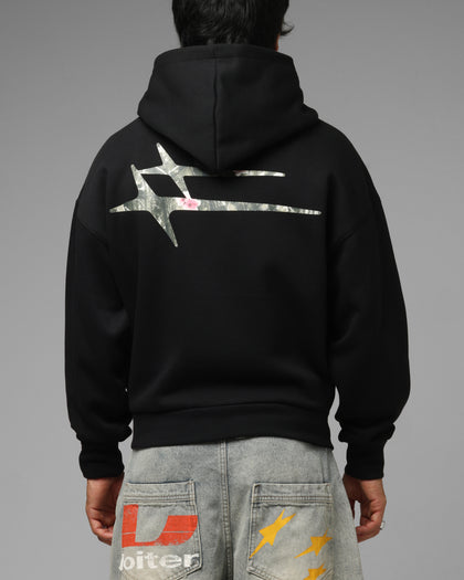 Loiter Hybrid Premium Zip Hoodie Black/Camo